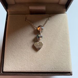 Gucci Heart Necklace with Blue Topaz